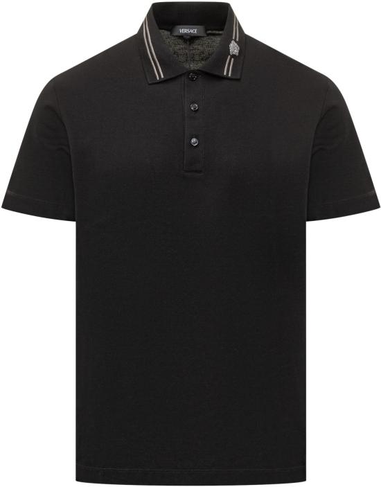 26SS 베르사체 폴로 티셔츠 10139061A134631B000 BLACK