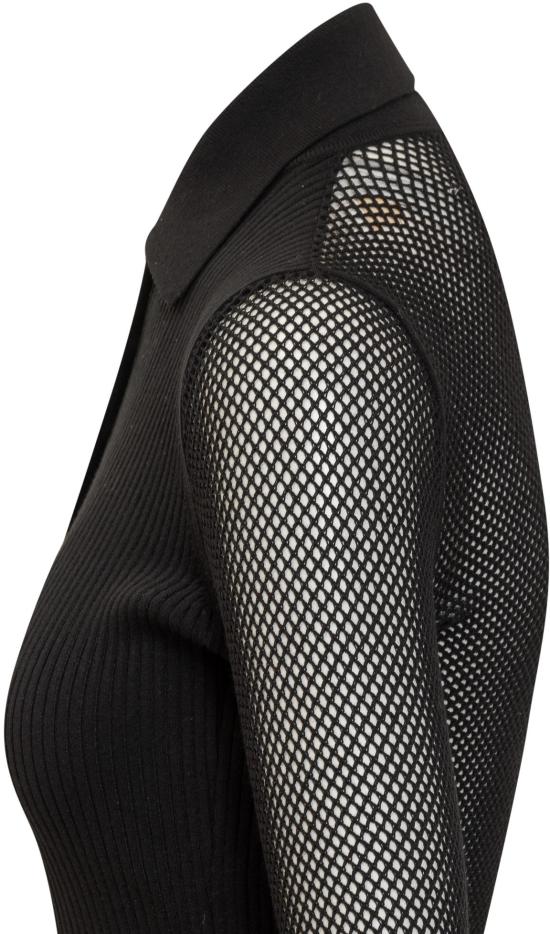  오프화이트 숏 원피스 OWHI116S24KNI0011010 BLACK - OFF WHITE