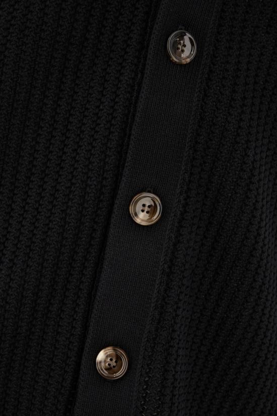 25FW 구찌 웹 아주르 코튼 니트 가디건 788009XKD151060 BLACK - GUCCI
