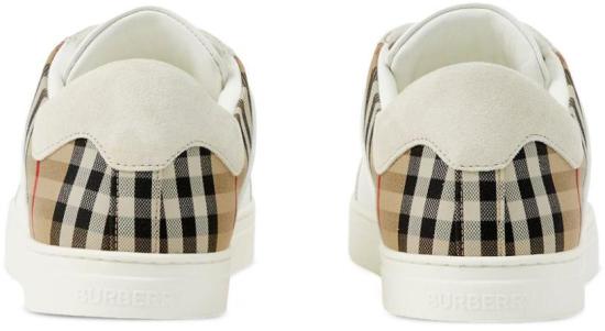 26SS 버버리 레더 스웨이드 체크 스니커즈 8069089A9022 WHITE - BURBERRY