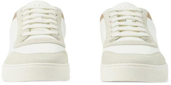 26SS 버버리 레더 스웨이드 체크 스니커즈 8069089A9022 WHITE - BURBERRY