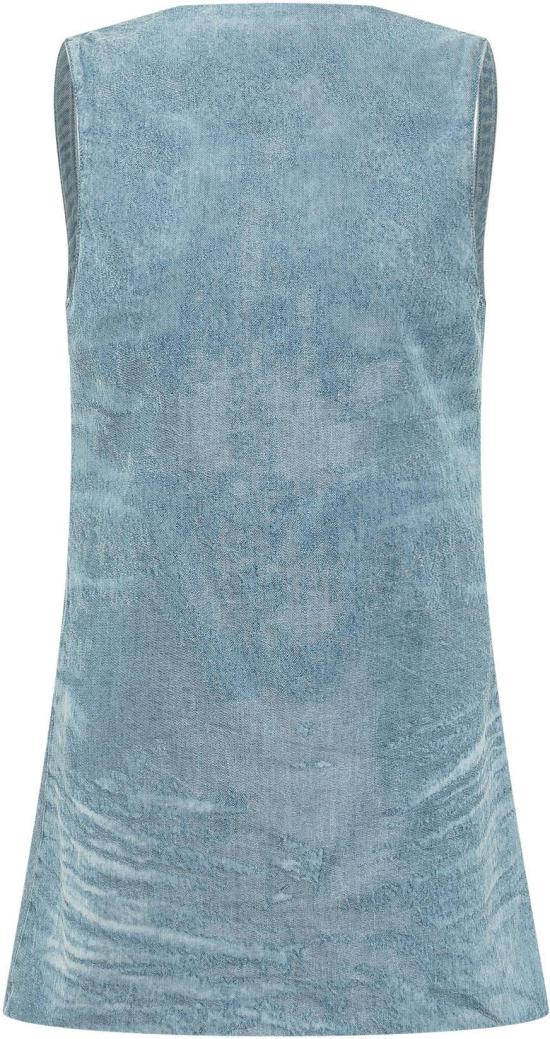 26SS 디젤 드-셀룬-Fsi 쇼트 드레스 인 새틴 데님 A2378609P2301 LICHTBLUE