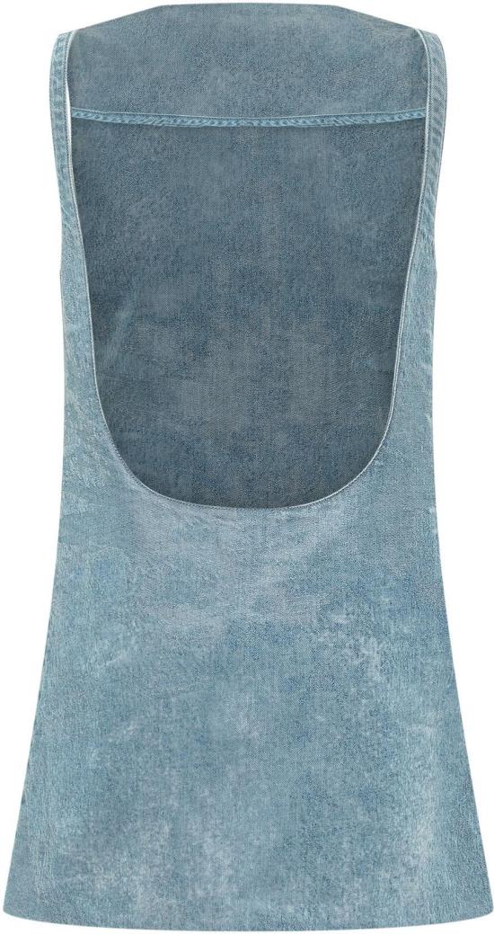 26SS 디젤 드-셀룬-Fsi 쇼트 드레스 인 새틴 데님 A2378609P2301 LICHTBLUE - DIESEL