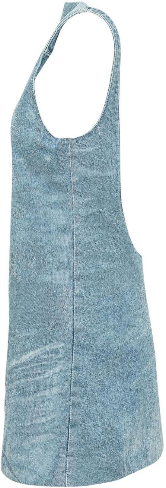 26SS 디젤 드-셀룬-Fsi 쇼트 드레스 인 새틴 데님 A2378609P2301 LICHTBLUE - DIESEL