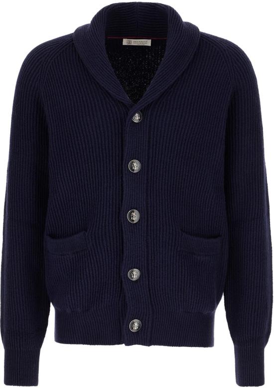 26SS 브루넬로 쿠치넬리 잉글리시 립 래글런 가디건 MNI708606C2425 BLUE