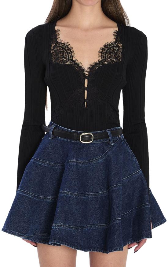 26SS 셀프 포트레이트 긴팔 티셔츠 RS26176TBBBLACK