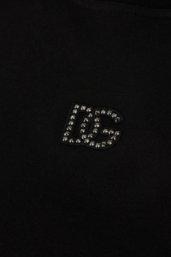 26SS 돌체앤가바나 DG 자수 & 라인스톤 저지 티셔츠 F8V42ZGDDL7N0000 BLACK - DOLCE & GABBANA