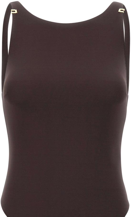 26SS 엘리자베타프랜치 바디수트 티셔츠 BO03462E2EV9 BROWN - ELISABETTA FRANCHI