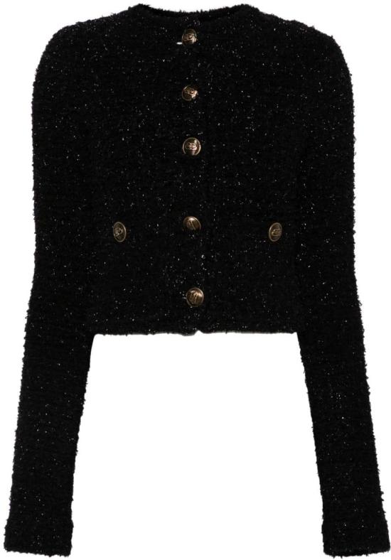 25SS 발렌시아가 트위드 크롭 가디건 793604T33281000 BLACK