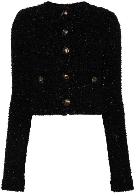  발렌시아가 트위드 크롭 가디건 793604T33281000 BLACK