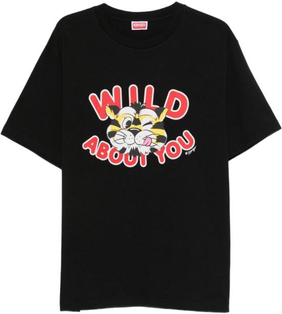 26SS 겐조 Wild Tiger 티셔츠 FG55TS2064SG99J BLACK