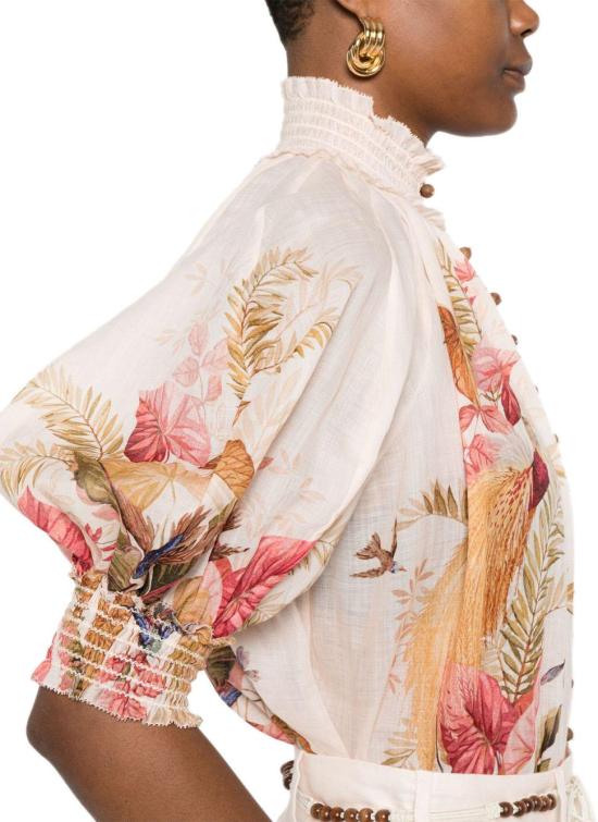 25FW 짐머만 블라우스 4556TSS253CRMPLMFLO BEIGE - ZIMMERMANN