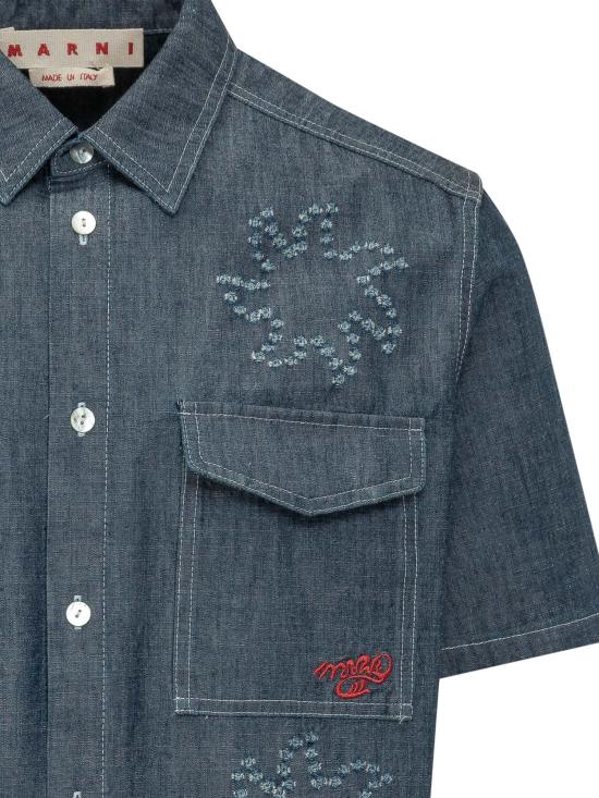 26SS 마르니 반팔 셔츠 CUJU0032S4USCY72PCB74 BLUE - MARNI
