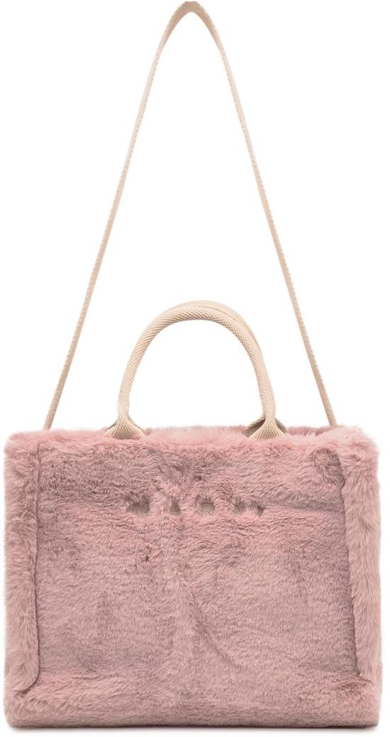25FW 마르니 퍼 트리밍 스몰 토트백 SHMP0077U6P868100C09 PINK - MARNI