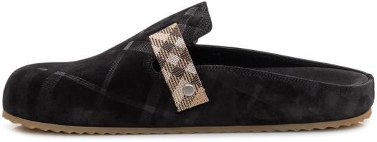 26SS 버버리 체크 스웨이드 얼친 클로그 8113394A1189 BLACK - BURBERRY