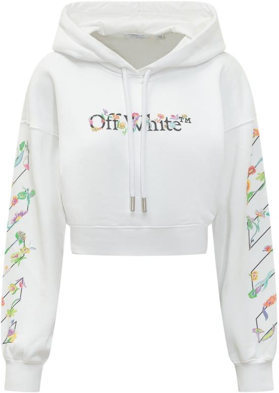 26SS 오프화이트 후드 티셔츠 2BB056S26FLE0010110 WHITE
