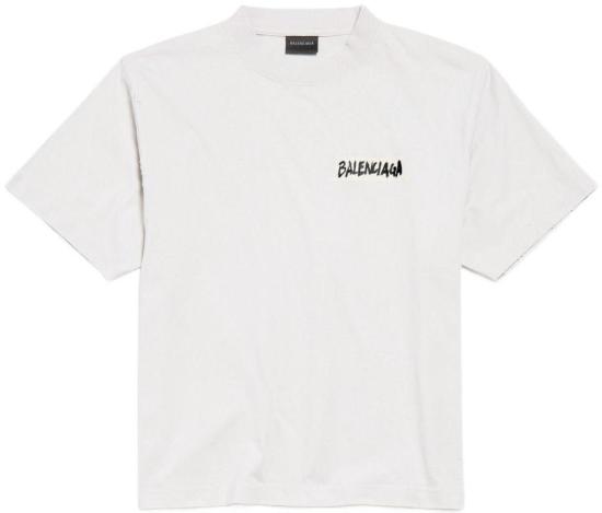 26SS 발렌시아가 마스킹 테이프 티셔츠 850990TTVL69012 WHITE