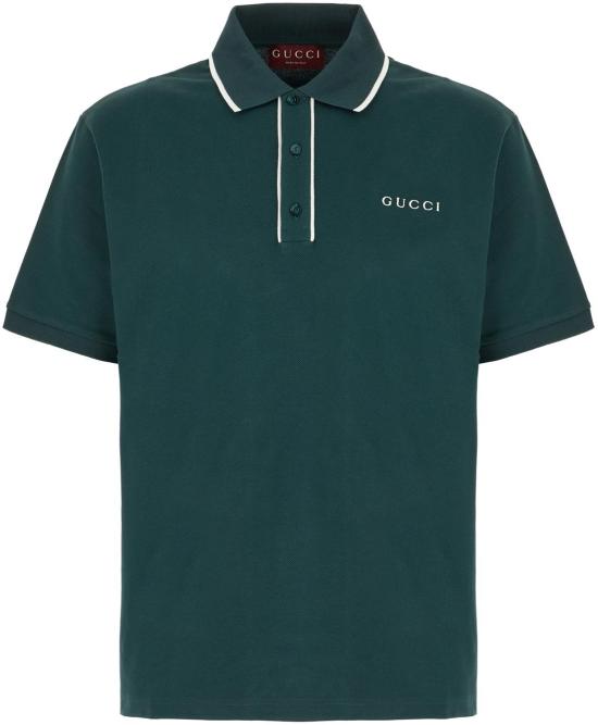 26SS 구찌 자수 코튼 피케 폴로 셔츠 806250XJHHO3015 GREEN