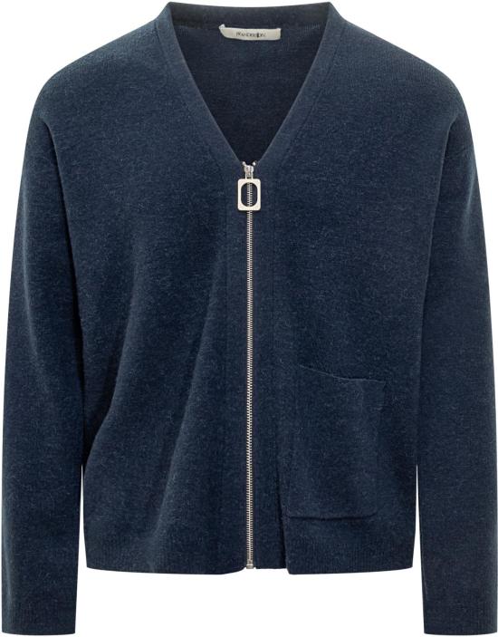 25FW JW앤더슨 V넥 집 가디건 KW1435YN0443768 NAVY