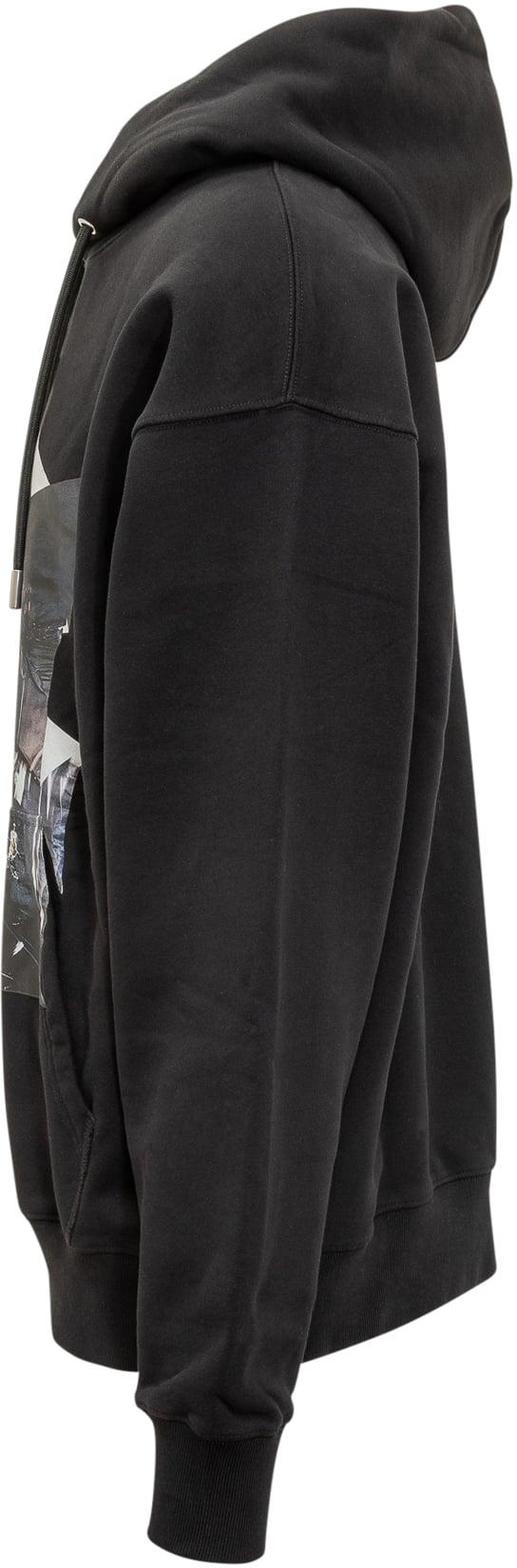 25FW 오프화이트 카라바조 프린트 후드 티셔츠셔츠 OMBB085F25FLE00W1016 BLACK - OFF WHITE