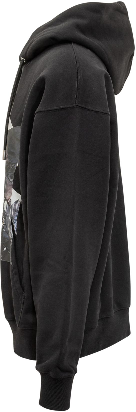 25FW 오프화이트 카라바조 프린트 후드 티셔츠셔츠 OMBB085F25FLE00W1016 BLACK - OFF WHITE