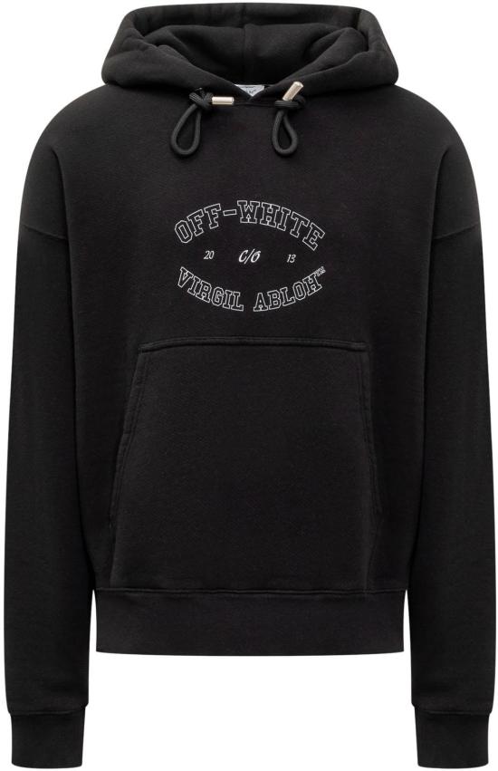  오프화이트 칼리지 스케이트 후드 티셔츠셔츠 OMBB085F24FLE00S1001 BLACK