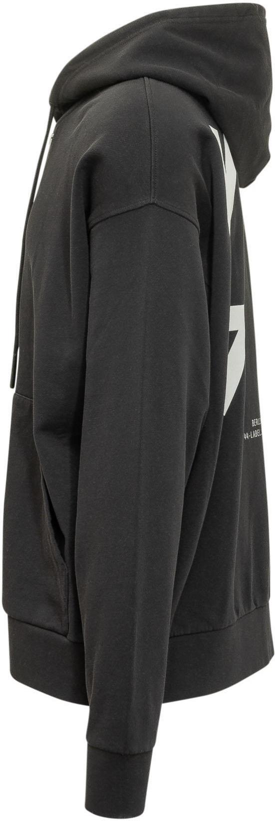 26SS 44레이블 후드 티셔츠 B0030577FA583P396 BLACK - 44 LABEL
