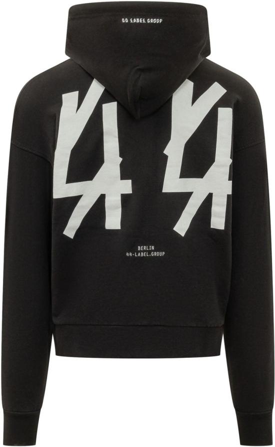 26FW 44레이블 후드 티셔츠 B0030577FA583P396 BLACK - 44 LABEL
