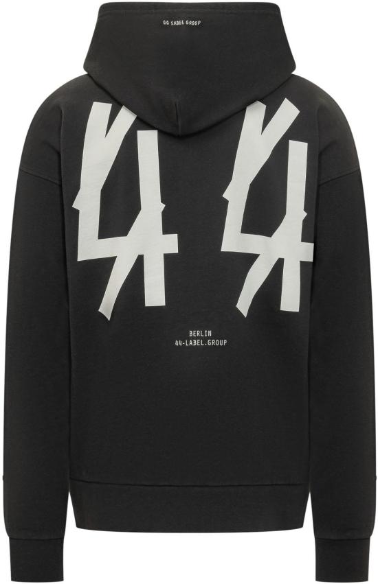 26SS 44레이블 후드 티셔츠 B0030577FA583P396 BLACK - 44 LABEL