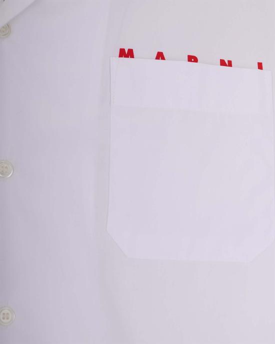 26SS 마르니 로고 포켓 반팔 셔츠 CUMU0213PPUSCT88LRW01 WHITE - MARNI