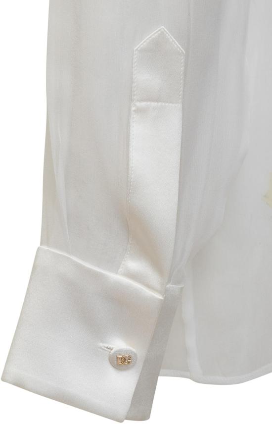 25SS 돌체앤가바나 쉬폰 보우 셔츠 F5T27TFU1ATW0800 WHITE - DOLCE & GABBANA