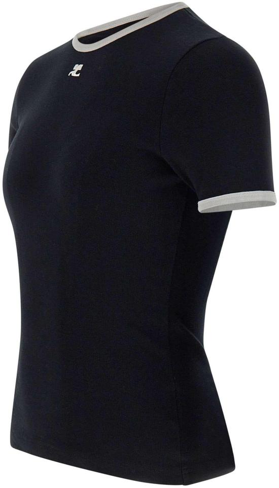26SS 쿠레쥬 탑 VESJTS020JS0070BLKHERWHT BLACK - COURREGES