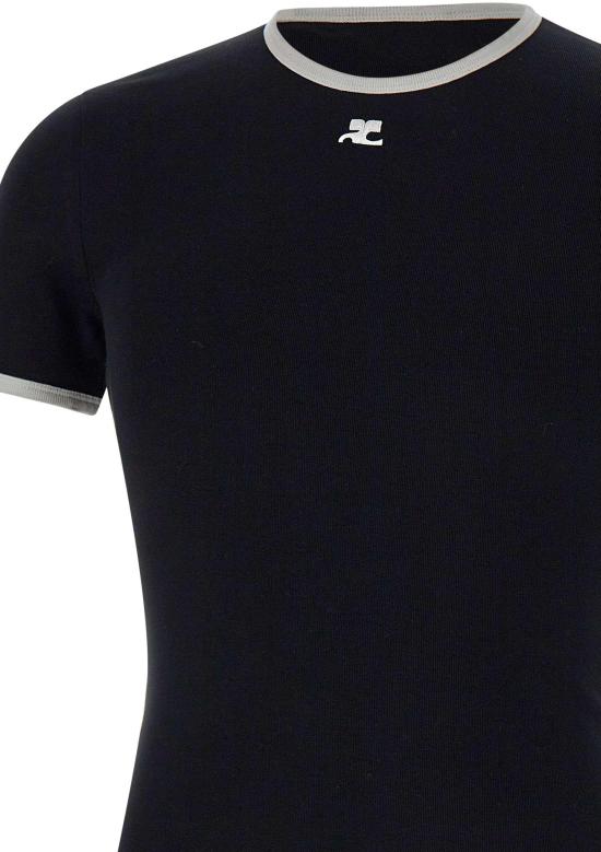 26SS 쿠레쥬 탑 VESJTS020JS0070BLKHERWHT BLACK - COURREGES