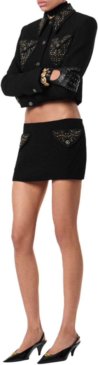 25FW 베르사체 숏 스커트 10217771A127891B000 BLACK - VERSACE