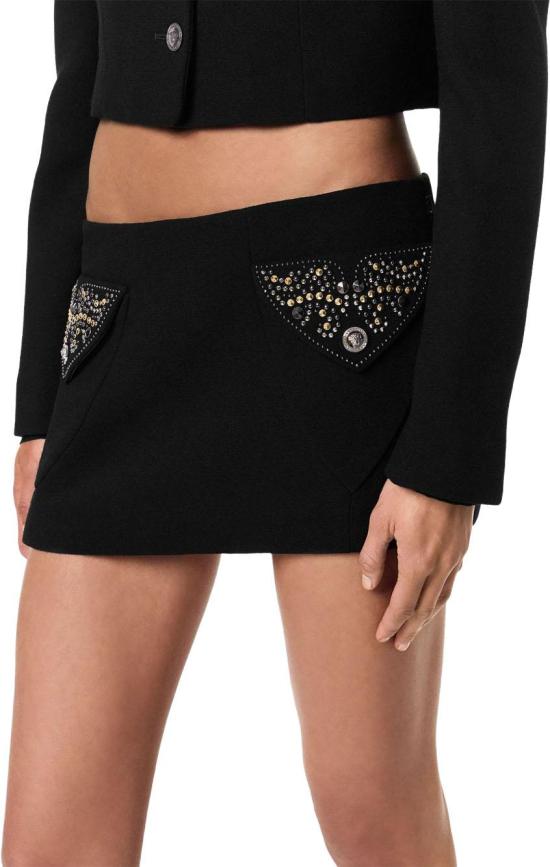 25FW 베르사체 숏 스커트 10217771A127891B000 BLACK - VERSACE