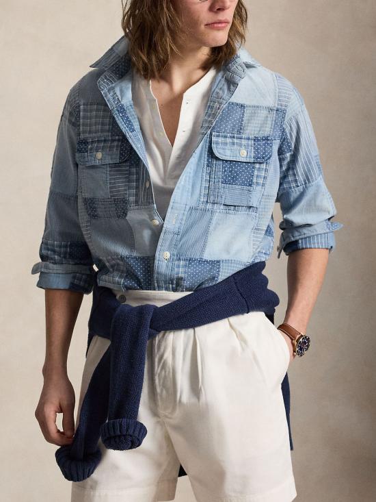 26SS 랄프 로렌 긴팔 셔츠 710B14280 001 Blu - RALPH LAUREN