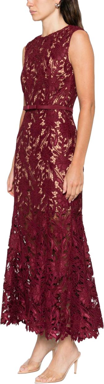 26SS 셀프 포트레이트 롱 원피스 RS26167MABUBURGUNDY MAROON - SELF PORTRAIT