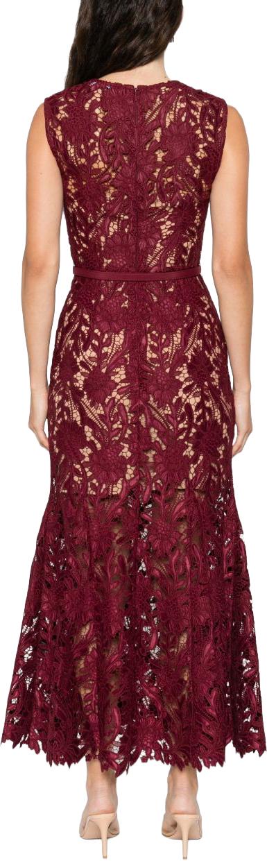 26SS 셀프 포트레이트 롱 원피스 RS26167MABUBURGUNDY MAROON - SELF PORTRAIT