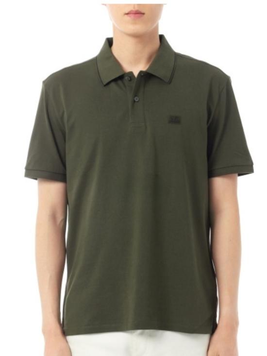 26SS 씨피 컴퍼니 스트레치 피케 스트라이프 칼라 반소매 폴로 셔츠 RCCMPL722A 005263W683 Green - C.P. COMPANY