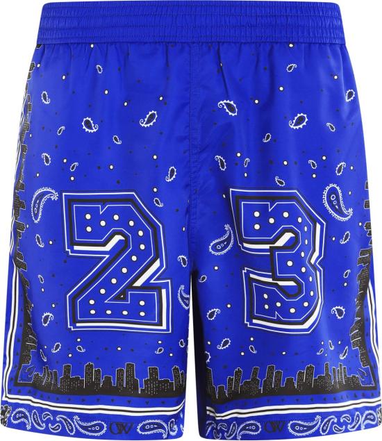  오프화이트 숏팬츠 OMFD008S24FAB00246004600NAUTICALBLUE - OFF WHITE
