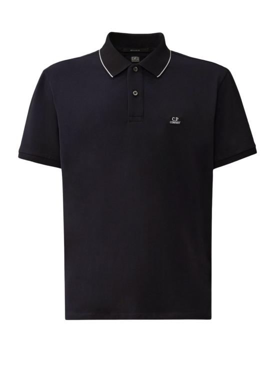 26SS 씨피 컴퍼니 스트레치 피케 스트라이프 칼라 반소매 폴로 셔츠 RCCMPL722A 005263W888 Blue