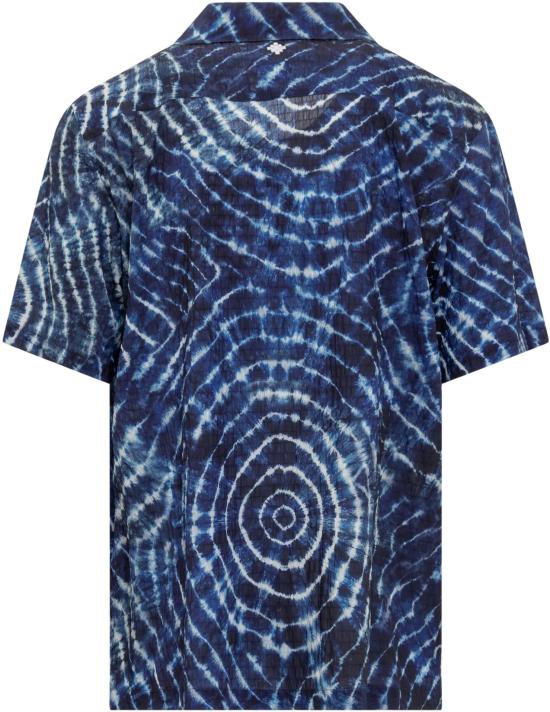  마르셀로 불론 반팔 셔츠 CMGG001S24FAB0014501 NAVY - MARCELO BURLON