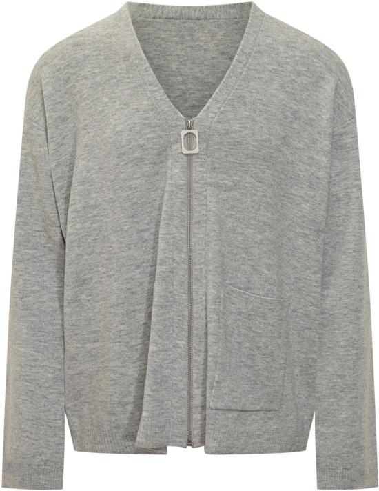 25FW JW앤더슨 V넥 집 가디건 KW1435YN0443905 LICHTGREY