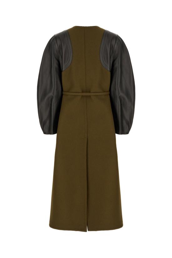 25FW 펜디 울 가죽 코트 FF6150AJ0KF1T6G BROWN - FENDI