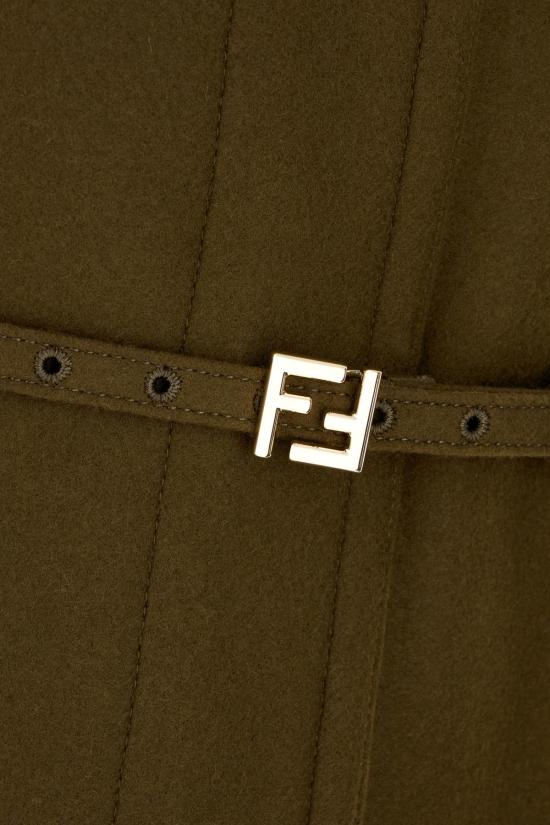 25FW 펜디 울 가죽 코트 FF6150AJ0KF1T6G BROWN - FENDI