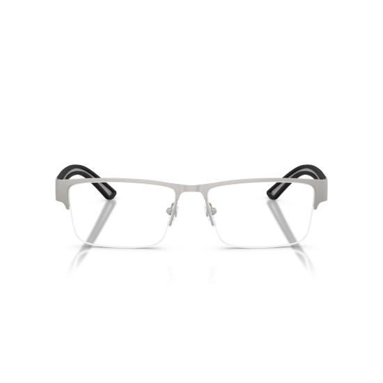 26SS 엠포리오 아르마니 안경 0Ea1182 실버 및 블랙 액센트가 있는 반무테 직사각형 안경 - EMPORIO ARMANI