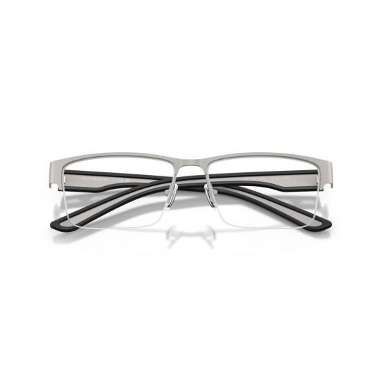 26SS 엠포리오 아르마니 안경 0Ea1182 실버 및 블랙 액센트가 있는 반무테 직사각형 안경