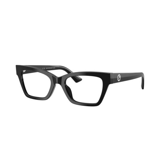  조르지오 아르마니 안경 0Ar7285hu 직사각형 블랙 아세테이트 안경 (로고 엠블럼 포함) - GIORGIO ARMANI