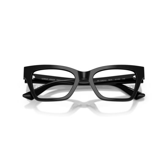  조르지오 아르마니 안경 0Ar7285hu 직사각형 블랙 아세테이트 안경 (로고 엠블럼 포함) - GIORGIO ARMANI