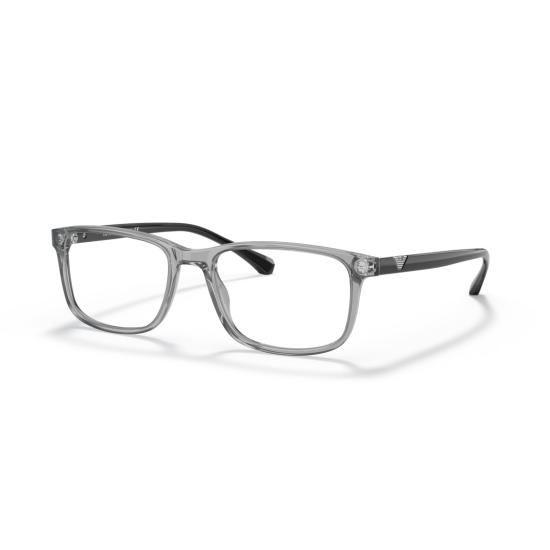 26SS 엠포리오 아르마니 안경 0Ea3098 반투명 회색 아세테이트 직사각형 안경 - EMPORIO ARMANI